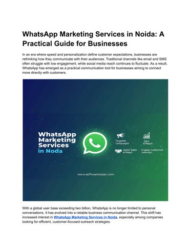 WhatsApp Marketing Services in Noida - Google Docs