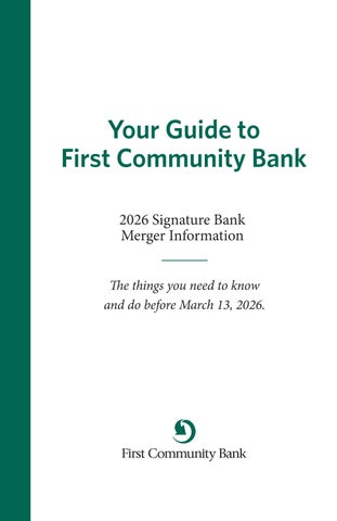First Community Bank - Signature Bank Booklet