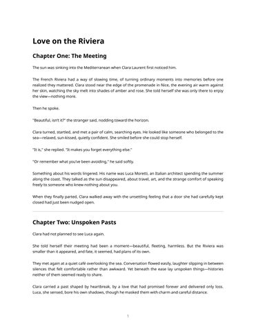 Love On The Riviera — Novel Draft (1)