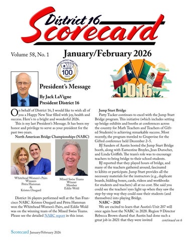 Scorecard Volume 58 No. 1-Jan/Feb 2026