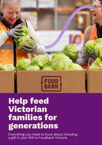 Foodbank Victoria's Gift in Will Guide