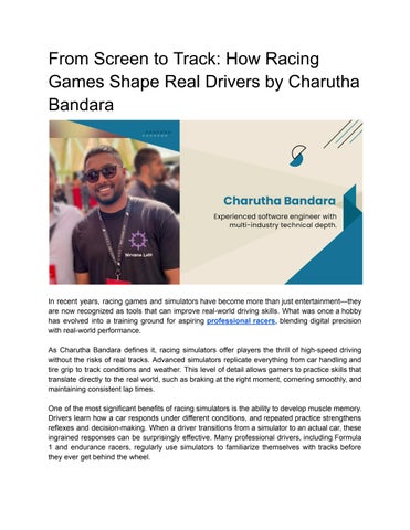 From Screen to Track_ How Racing Games Shape Real Drivers by Charutha Bandara