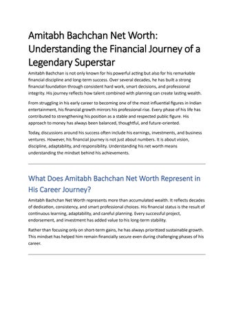 Amitabh Bachchan Net Worth: Financial Journey of a Legendary Superstar