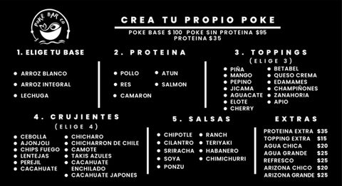 Menú Poke Bar