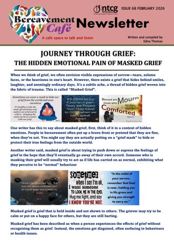 FEB 2026  Bereavement Cafe Newsletter