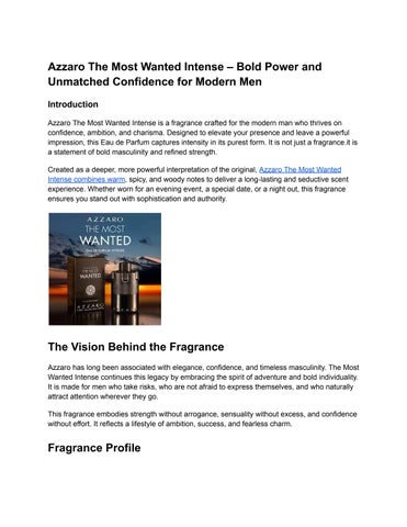 Azzaro Most Wanted Intense – Bold and Powerful for Modern Men