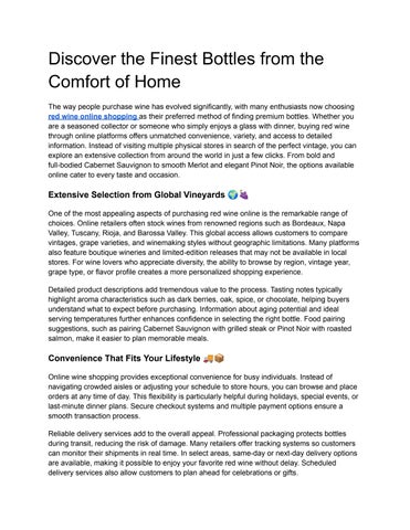 Discover the Finest Bottles from the Comfort of Home 