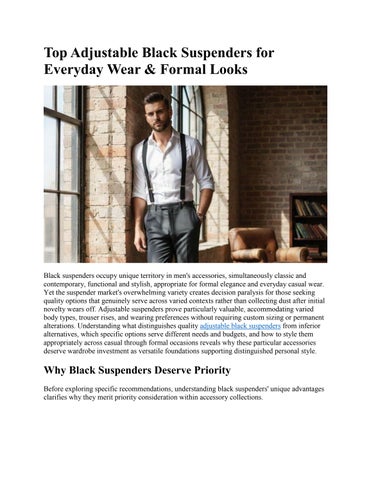 Top Adjustable Black Suspenders for Everyday Wear & Formal Looks
