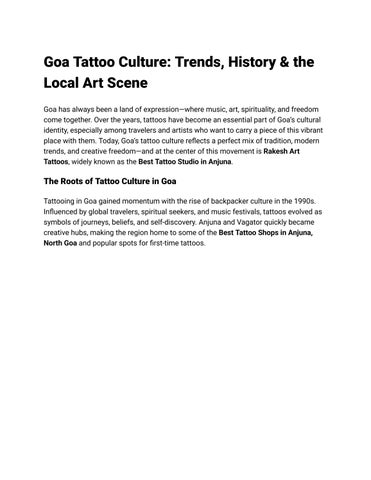 Goa Tattoo Culture _ Trends, History & Local Art Scene