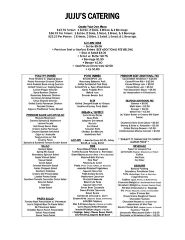 JuJu's 2026 MENU 2.1