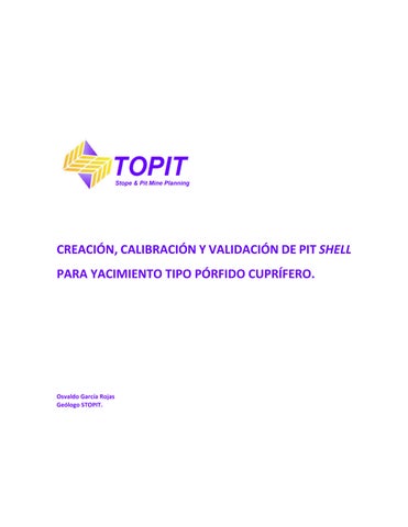 1. CREACIÓN - CALIBRACIÓN Y VALIDACIÓN DE SHELL ESTRUCTURAL PARA YACIMIENTO TIPO PÓRFIDO CUPRÍFERO