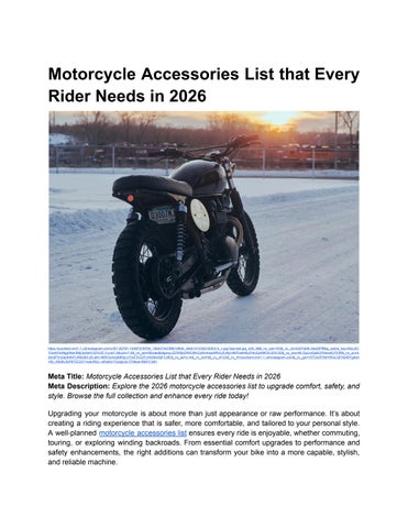 Motorcycle Accessories List that Every Rider Needs in 2026