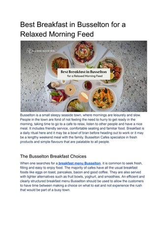 Best Breakfast in Busselton for a Relaxed Morning Feed