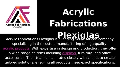 Acrylic Fabrications Plexiglas