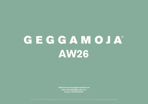 AW26 Lookbook Geggamoja