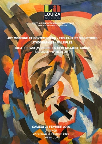Louiza Auktion | Vente du 28 Février 2026 - Art moderne et contemporain, tableaux, sculptures.