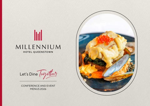 Millennium Hotel Queenstown Conference Menu