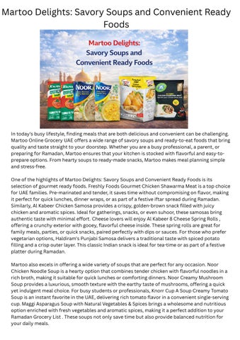 Martoo Delights Savory Soups and Convenient Ready Foods