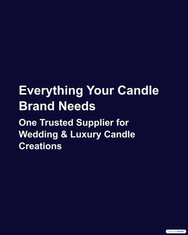 Complete Candle Raw Material Solutions for Professional Candle Makers