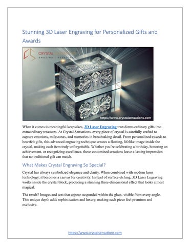 Stunning 3D Laser Engraving for Personalized Gifts and Awards