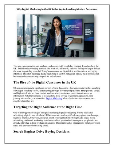 Why Digital Marketing in the UK Is the Key to Reaching Modern Customers