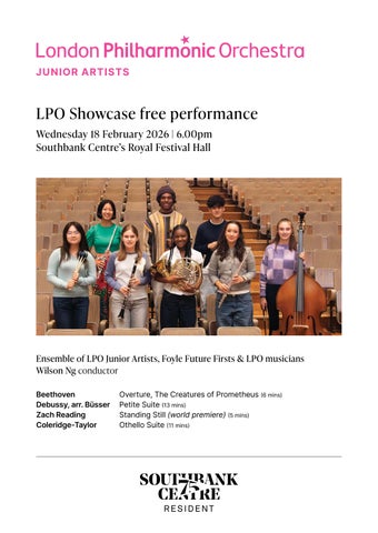 LPO Junior Artists pre-concert performance programme: 18 Feb 2026