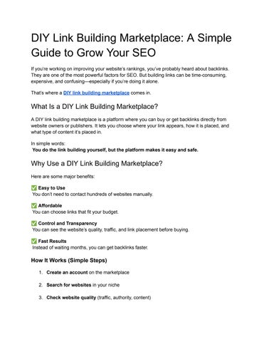 DIY Link Building Marketplace: A Simple Guide to Grow Your SEO