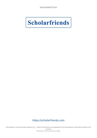 Hydroelectric Power Plant Problems and Solutions