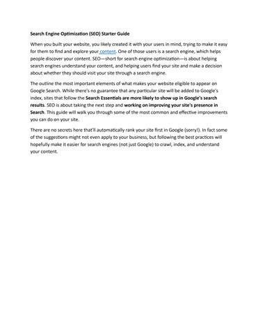 Search Engine Optimization