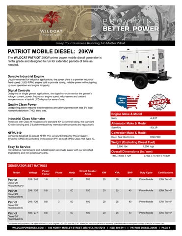 WILDCAT PATRIOT 20KW MOBILE DIESEL RENTAL PACKAGE SPEC SHEET (1)