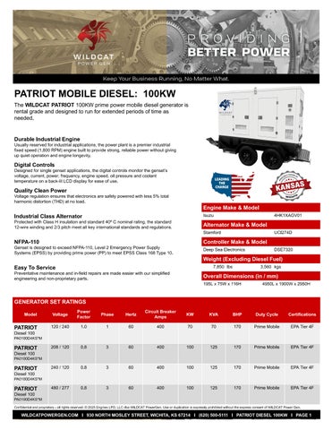 WILDCAT PATRIOT 100KW MOBILE DIESEL RENTAL PACKAGE SPEC SHEET (1)