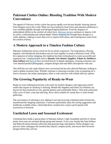 Pakistani Clothes Online: Blending Tradition With Modern  Convenience