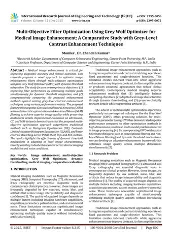 Multi-Objective Filter Optimization Using Grey Wolf Optimizer for Medical Image Enhancement: A Compa