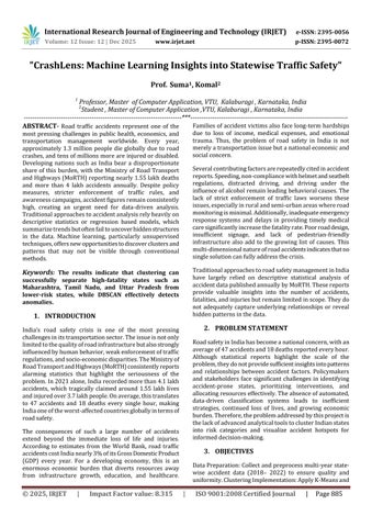 CrashLens: Machine Learning Insights into Statewise Traffic Safety