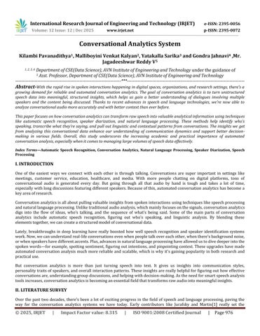 Conversational Analytics System
