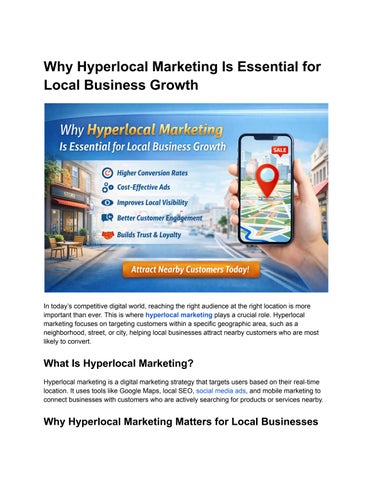 Why Hyperlocal Marketing Is Essential for Local Business Growth