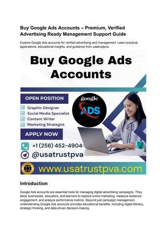 Buy Google Ads Accounts – Premium, Verified Advertising Ready Management Support Guide