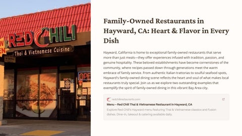 Family Owned Restaurant Hayward CA