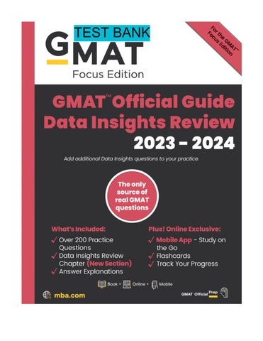 GMAT Official Guide Data Insights Review 2023-2024, Focus  - GMAC (Graduate Management Admission Cou