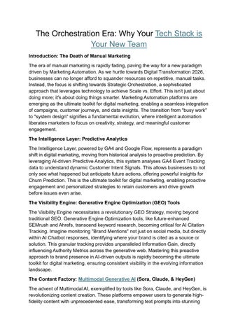 The Orchestration Era: Why Your Tech Stack is Your New Team