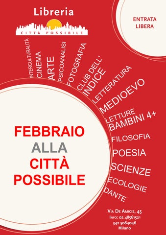 Febbraio alla Libreria "Città Possibile": calendario incontri