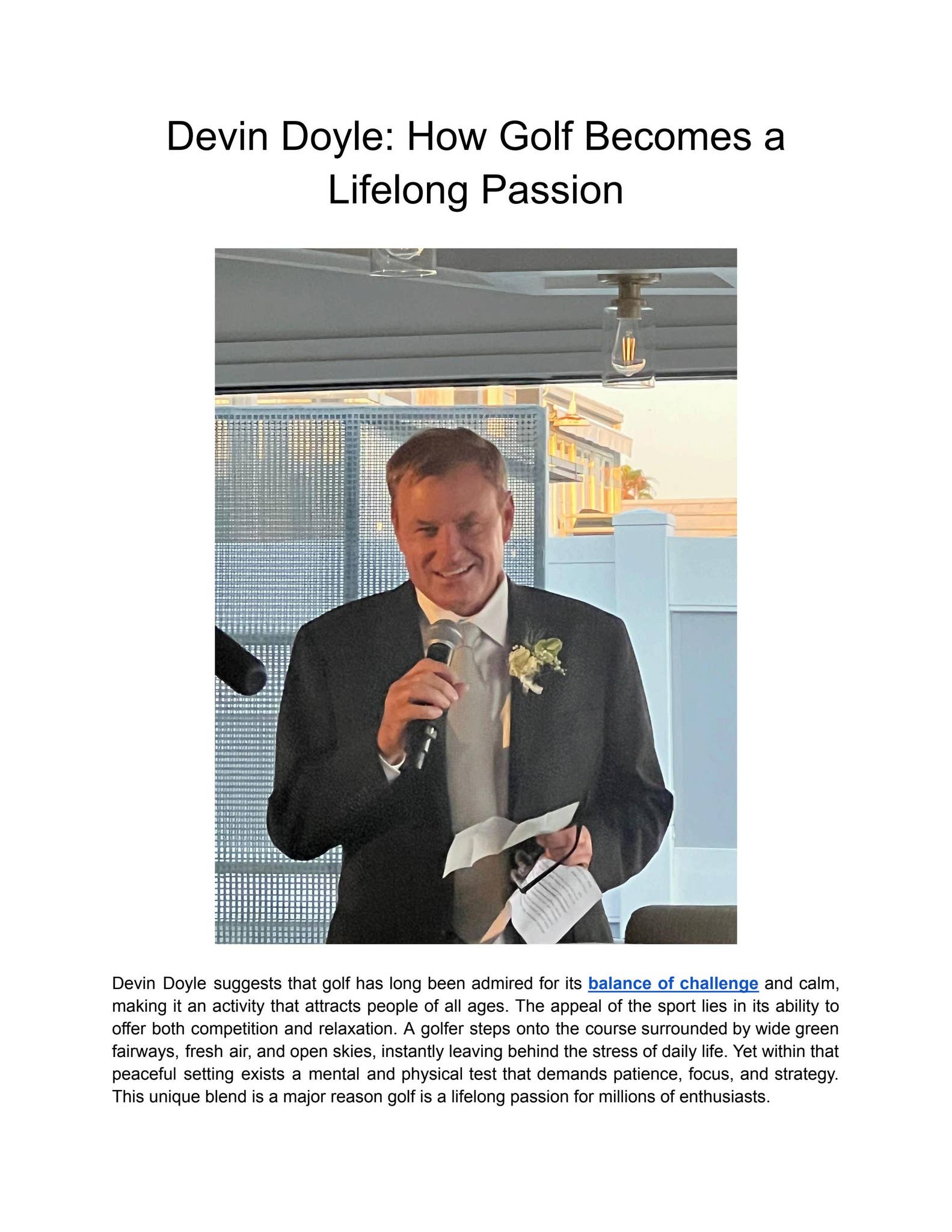 Devin Royle Devin Doyle: How Golf Becomes a Lifelong Passion by Devin Doyle - Issuu