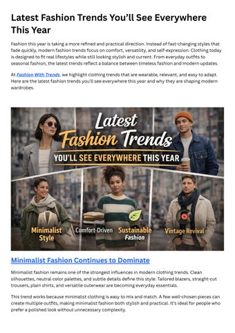 Latest Fashion Trends You’ll See Everywhere This Year