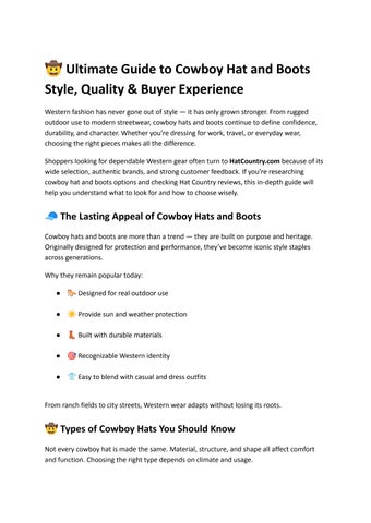 Cowboy hats and boots