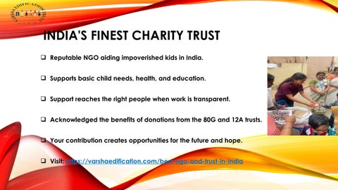 Best Charity Trust in India for Helping Needy Children