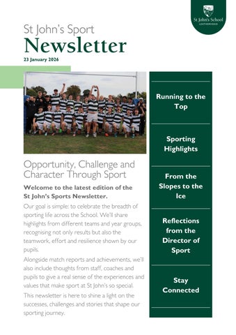 Sports Newsletter - January 2026