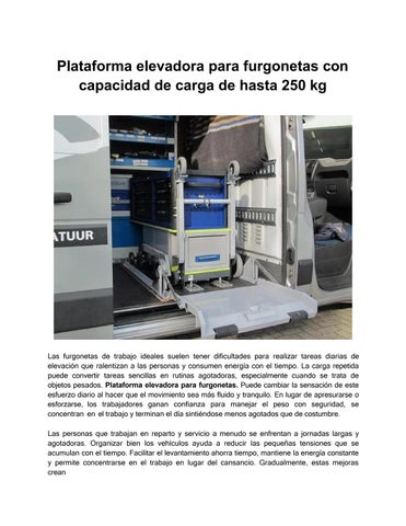 Plataforma elevadora para furgonetas