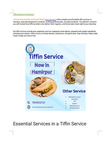 Tiffin Service in Hamirpur