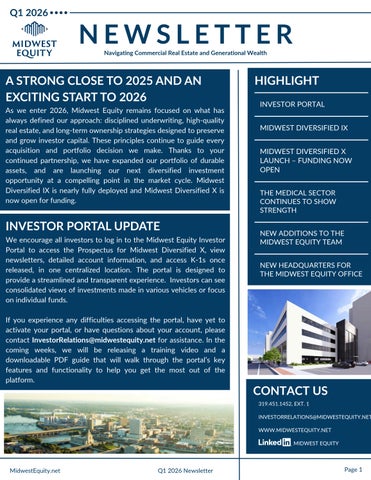 Midwest Equity Newsletter Q1 2026
