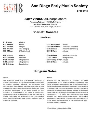 Jory Vinikour: Scarlatti Sonatas